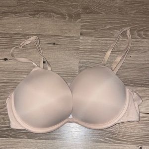 VS PINK Super Push-Up Bra, Nude, Size 34B